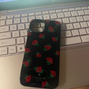 Kate Spade Black Case with Red Roses